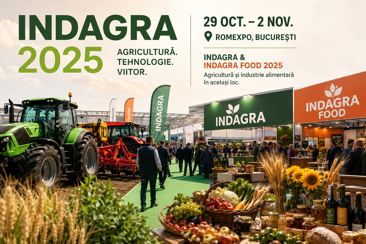 INDAGRA 2025 la ROMEXPO, expoziție de agricultură și industrie alimentară